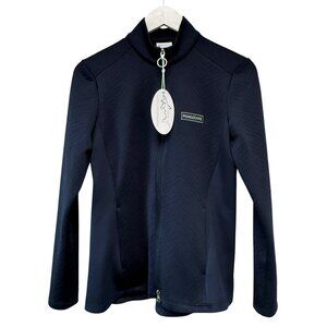 GREG NORMAN Golf Jacket Womens Small Navy Blue Full Zip Essentials NWT